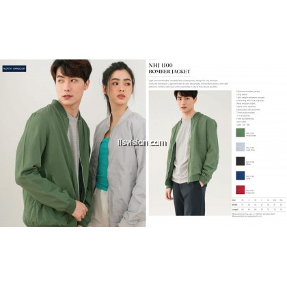 North Harbour Front Zip Pocket Bomber Jacket (NHJ11)