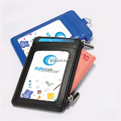 LLS PU ID Holder with Open Zippered Wallet