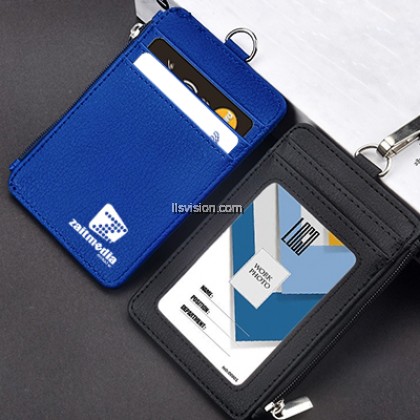 LLS PU ID Holder with Open Zippered Wallet