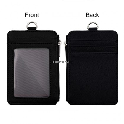 LLS PU ID Holder with Open Zippered Wallet
