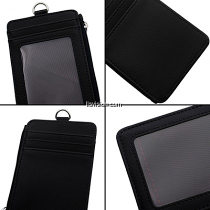 LLS PU ID Holder with Open Zippered Wallet
