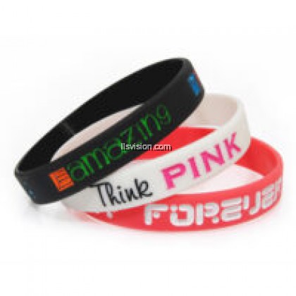 LLS Debossed Fill in Color Silicone Wristband