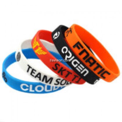LLS Debossed Fill in Color Silicone Wristband