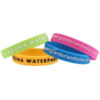 LLS Embossed Color Filled Silicone Wristband